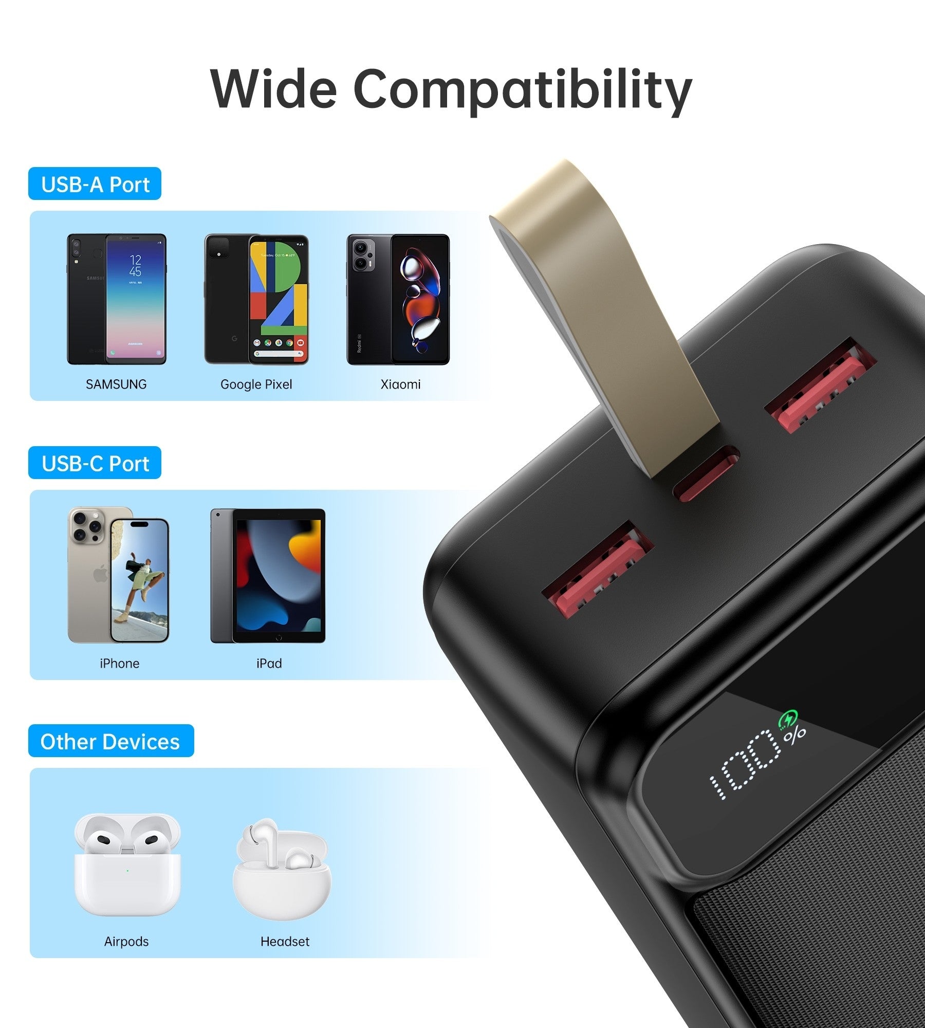 CHOETECH B730 30000mAh Power Bank PD22.5W with Digital Display - SuperSaverAU - view 4