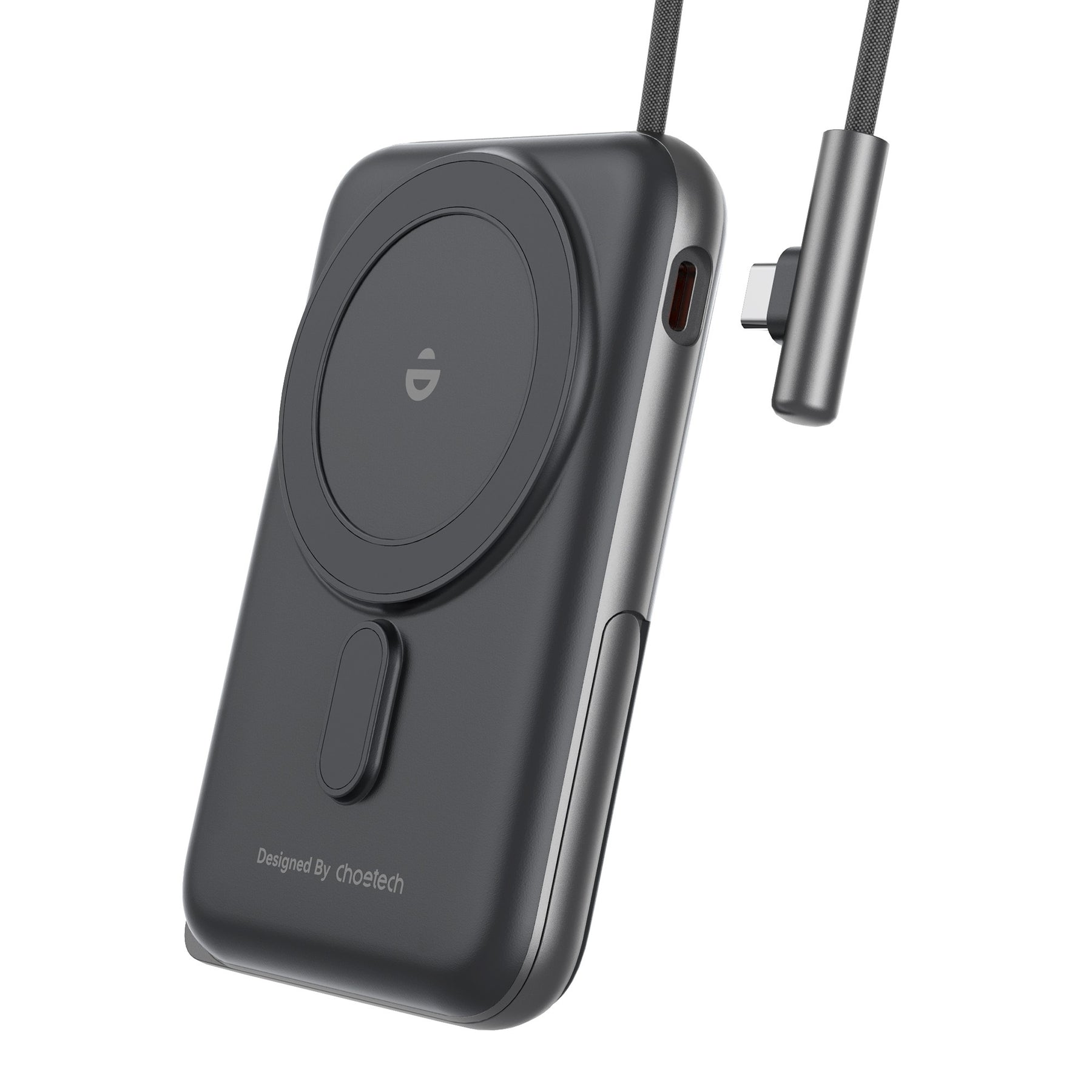 CHOETECH B735-BK 10000mAh 20W MagLeap Wireless Power Bank Black with Phone Holder and Build-in Cable - SuperSaverAU - view 2