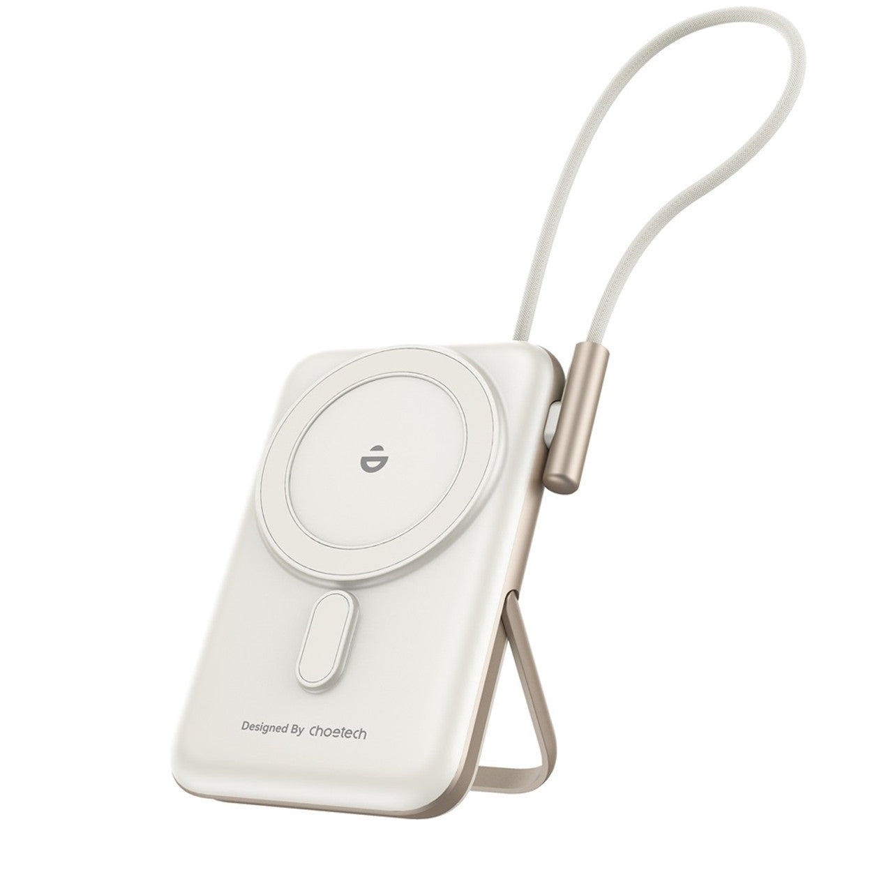 CHOETECH B735-WH 10000mAh 20W MagLeap Wireless Power Bank White with Phone Holder and Build-in Cable - SuperSaverAU - view 1