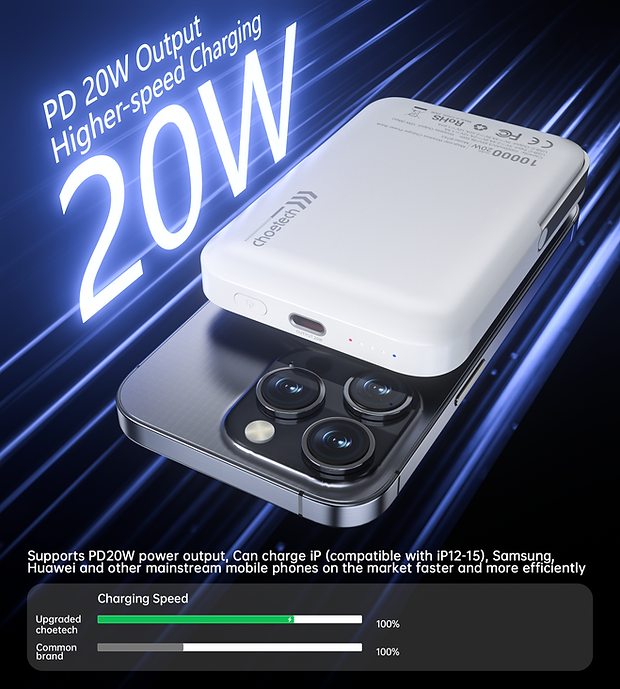 CHOETECH B743-WH 10000mAh PD20W Magnetic Power Bank with Holder White - SuperSaverAU - view 10