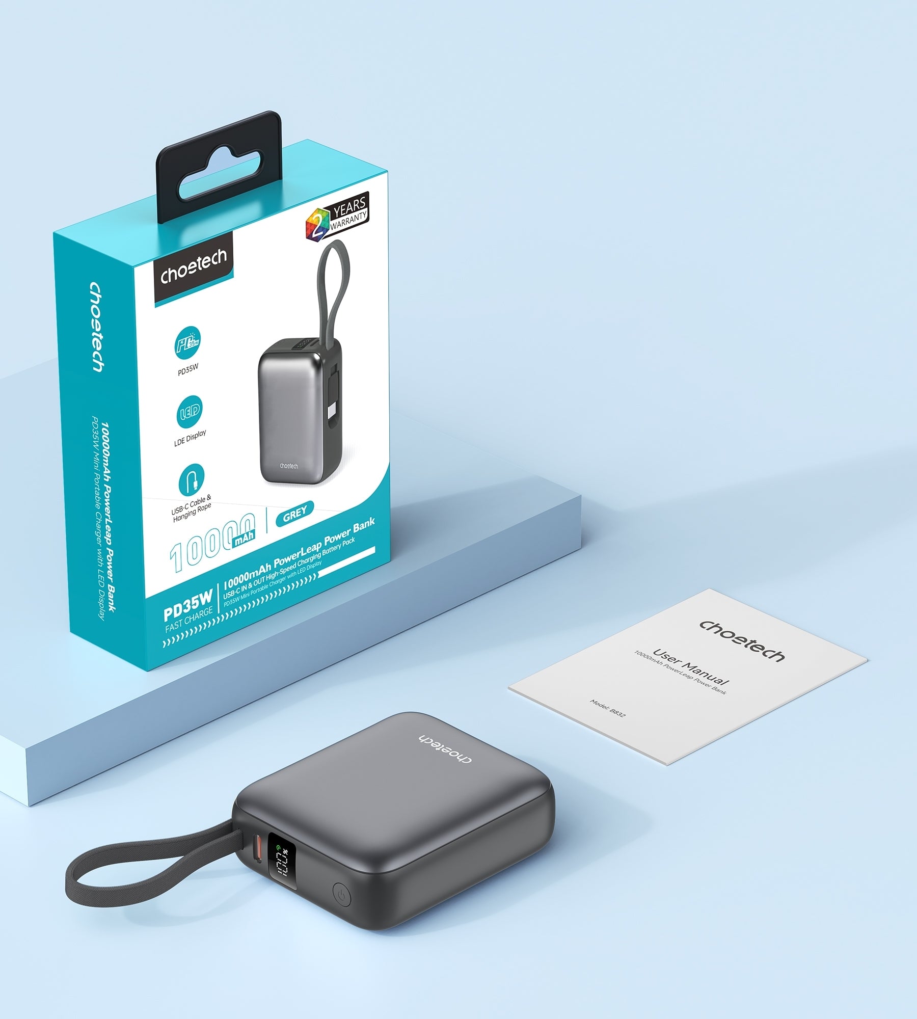CHOETECH B832-GY 10000mAh 35W 10000mAh PowerLeap Power Bank - SuperSaverAU - view 8