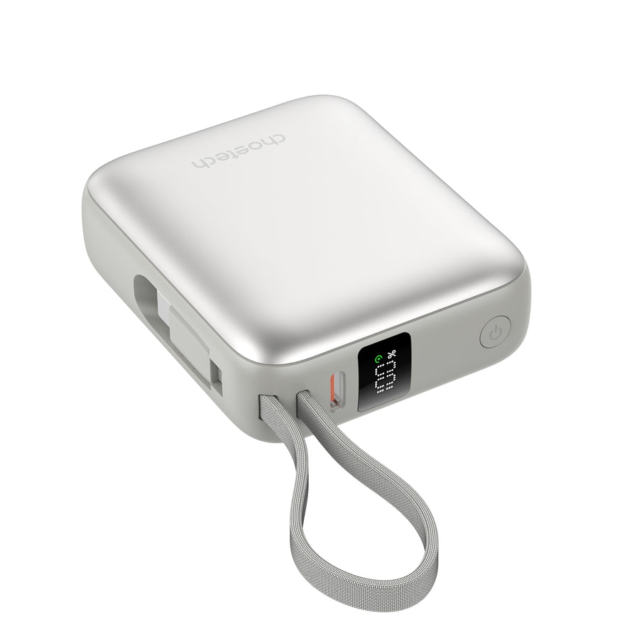 CHOETECH 10000mAh Power Bank, 35W Fast Charging with Built-in USB-C Cable - SuperSaverAU - view 1