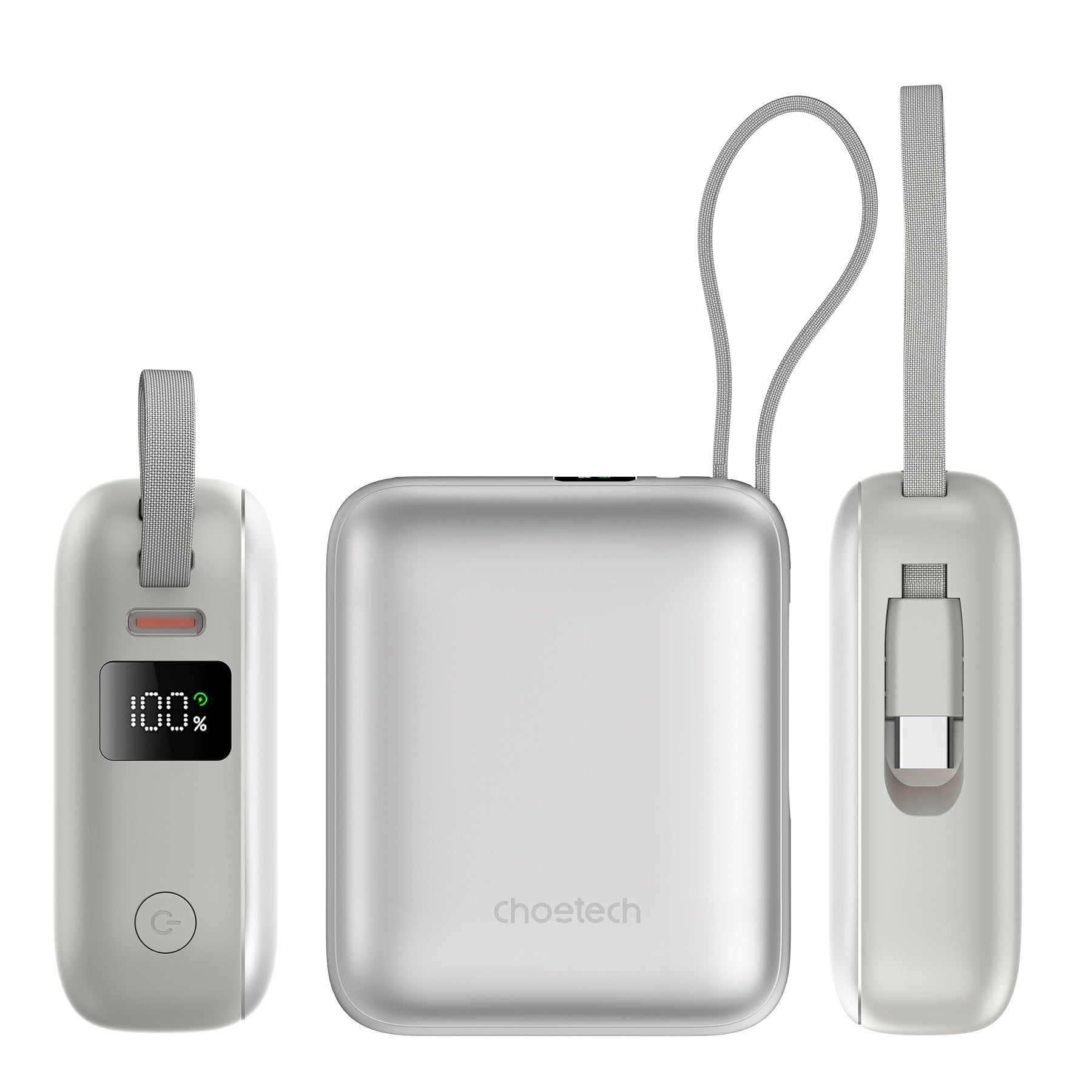 CHOETECH 10000mAh Power Bank, 35W Fast Charging with Built-in USB-C Cable - SuperSaverAU - view 3