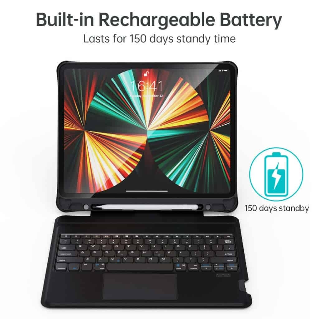 CHOETECH BH-017 Bluetooth Keyboard with Touchpad and Backlight for iPad Pro 10.9 " (Black) - SuperSaverAU - view 4