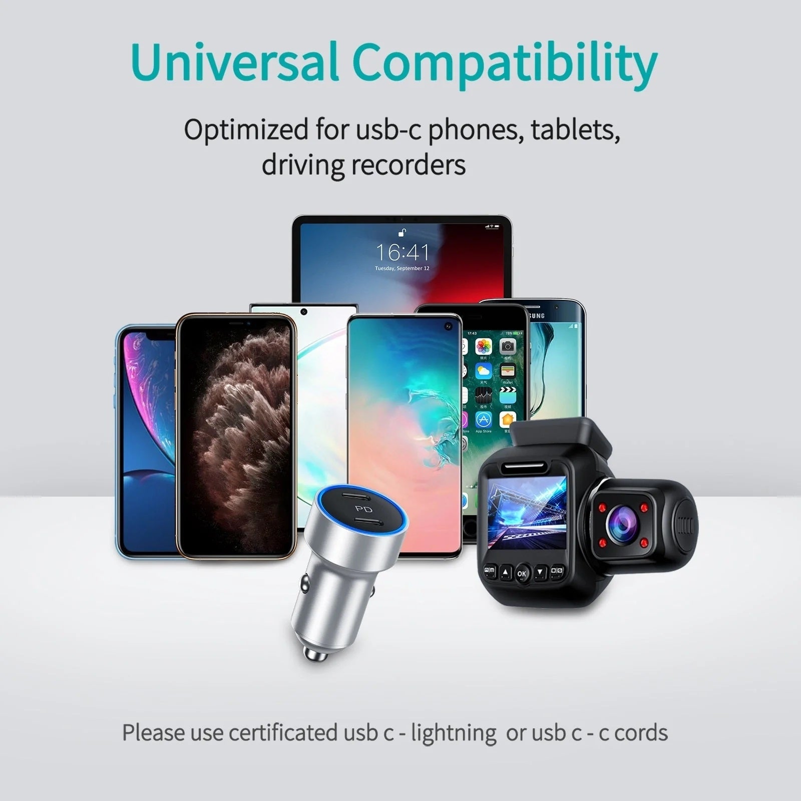 CHOETECH C0054-SL Dual Port PD 40W USB-C Car Charger Adapter Silver - SuperSaverAU - view 7