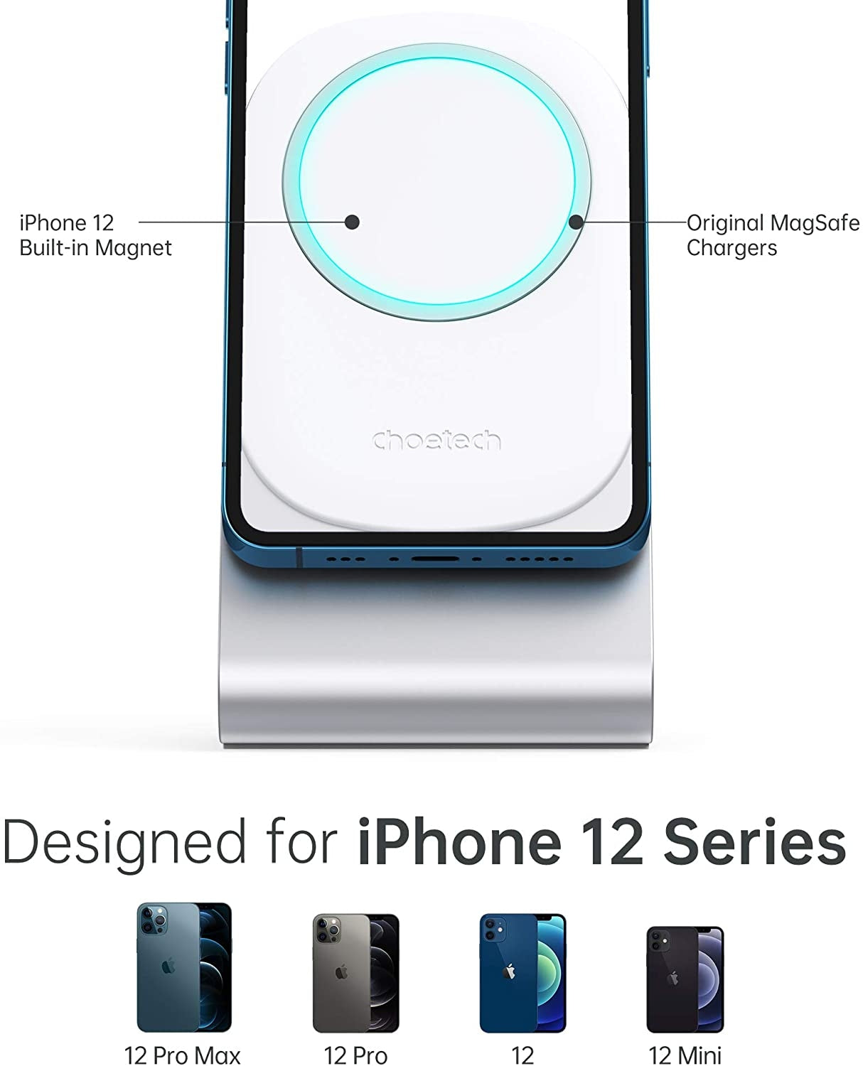 Choetech H046 Phone Stand For MagSafe Charger Aluminum (Stand Only) - SuperSaverAU - view 3