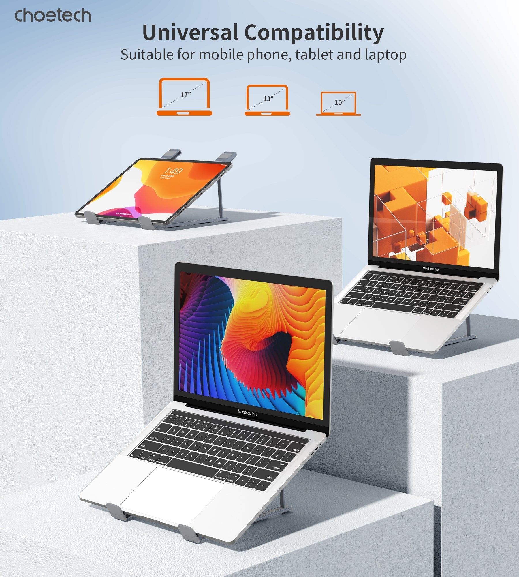 CHOETECH H055-GY Aluminum Foldable Laptop Stand - SuperSaverAU - view 6