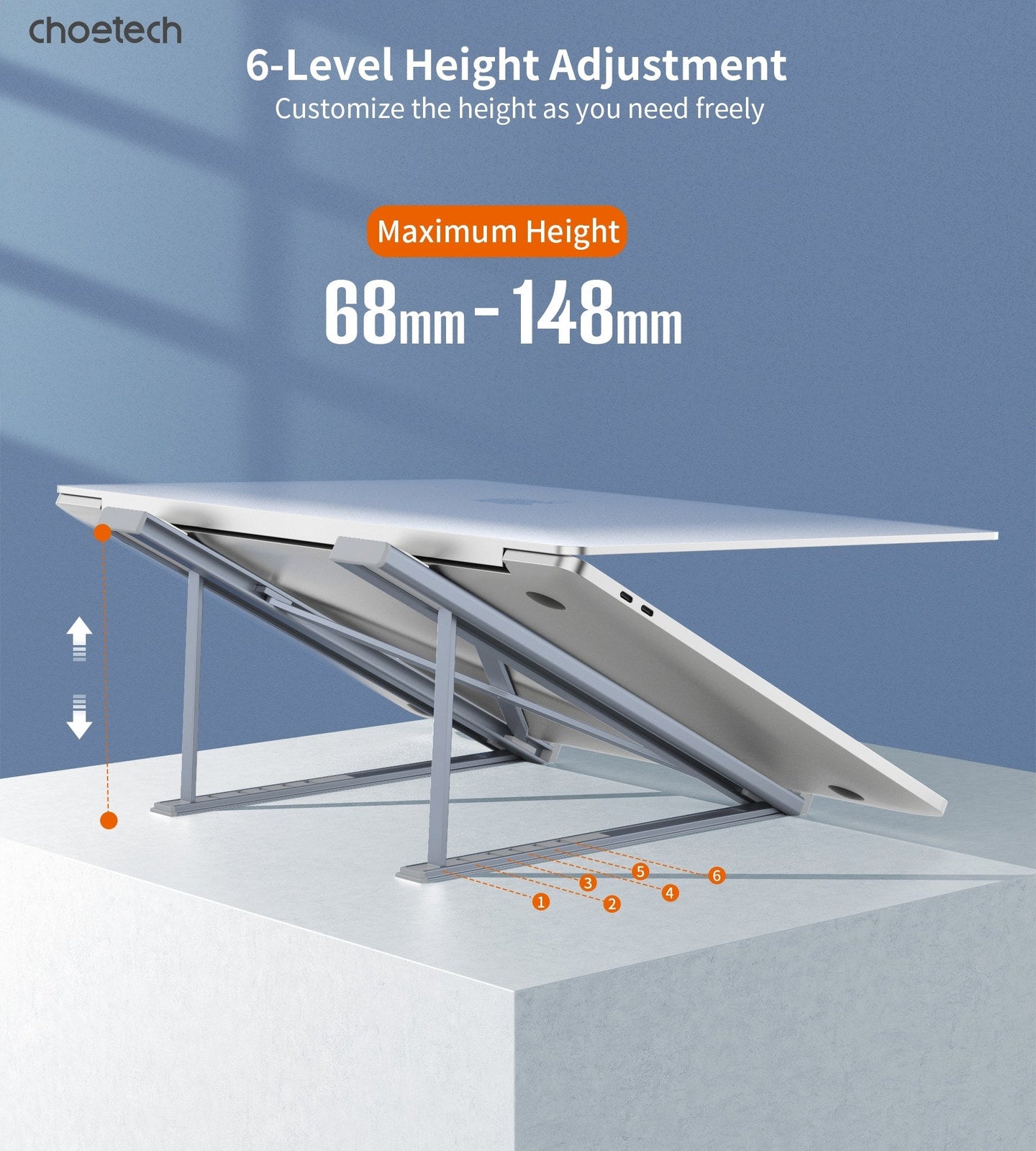 CHOETECH H055-GY Aluminum Foldable Laptop Stand - SuperSaverAU - view 4