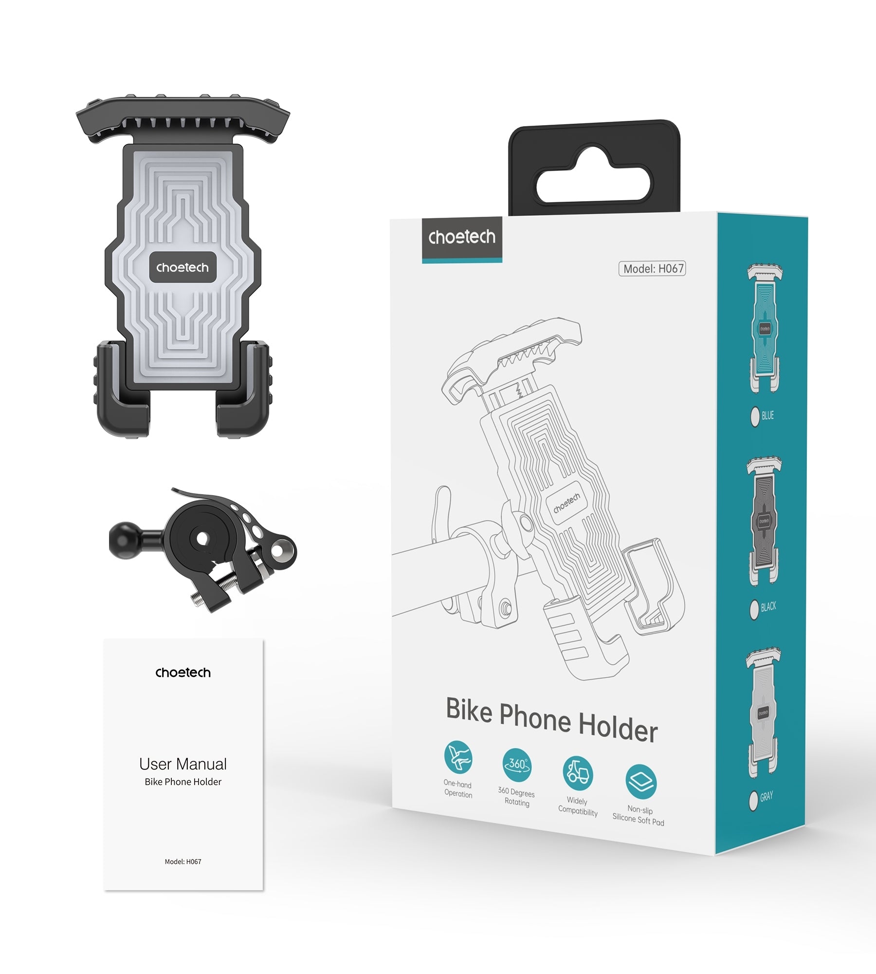 CHOETECH Adjustable Mobile Stand for Bicycle, 4.7-6.8 inch, 360° Rotation, Easy Install - SuperSaverAU - view 8