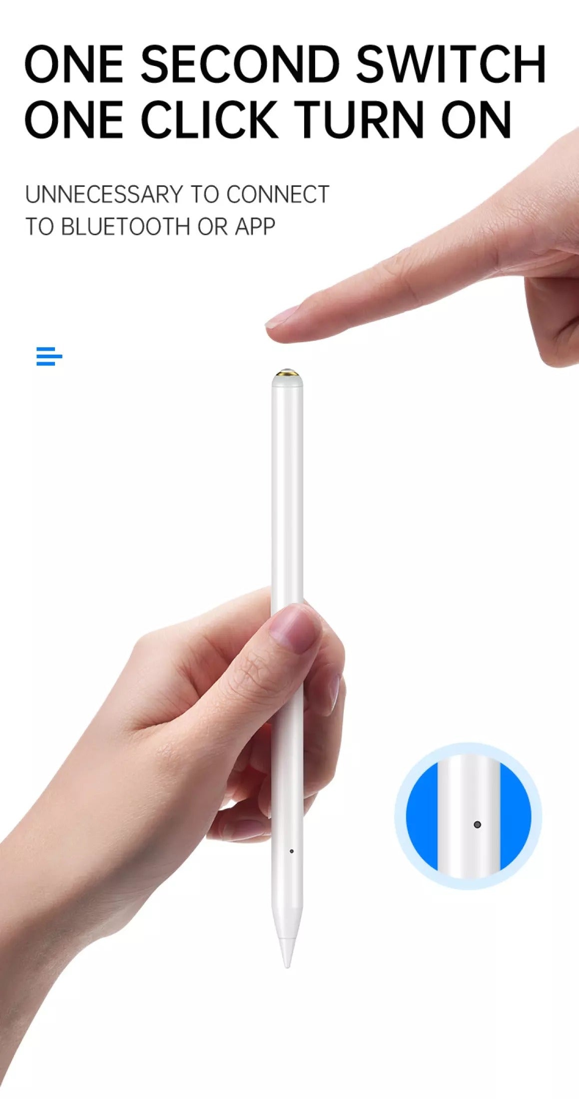CHOETECH Stylus Pen for iPad, Anti-Mistouch, Tilt Sensitivity, 172mm, 8 Hours Use - SuperSaverAU - view 3
