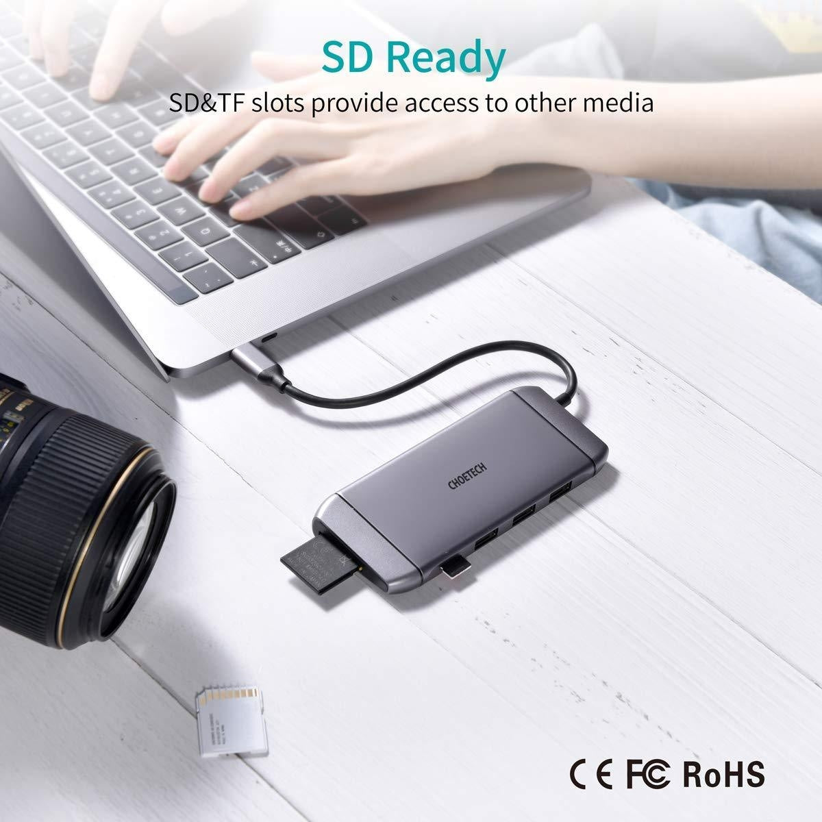 CHOETECH HUB-M15 USB-C 9-in-1 Multifunction Adapter - SuperSaverAU - view 6