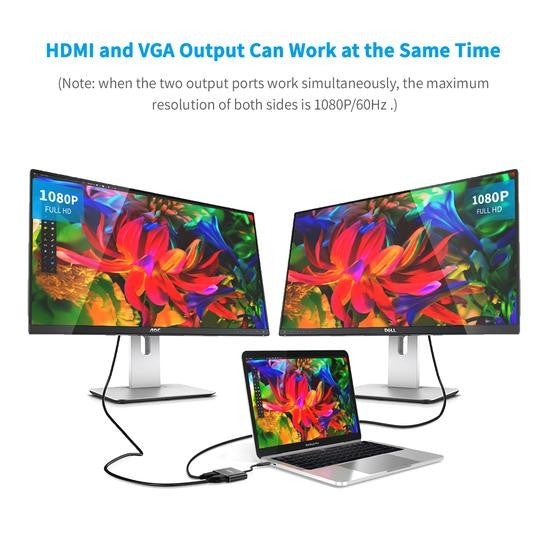 Choetech HUB-M17 USB-C TO HDMI VGA ADAPTER - SuperSaverAU - view 3