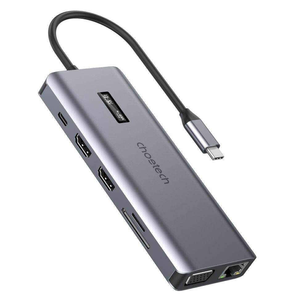 CHOETECH 12-in-1 USB-C Multiport Adapter with 4K HDMI, 100W PD Charging - SuperSaverAU - view 1