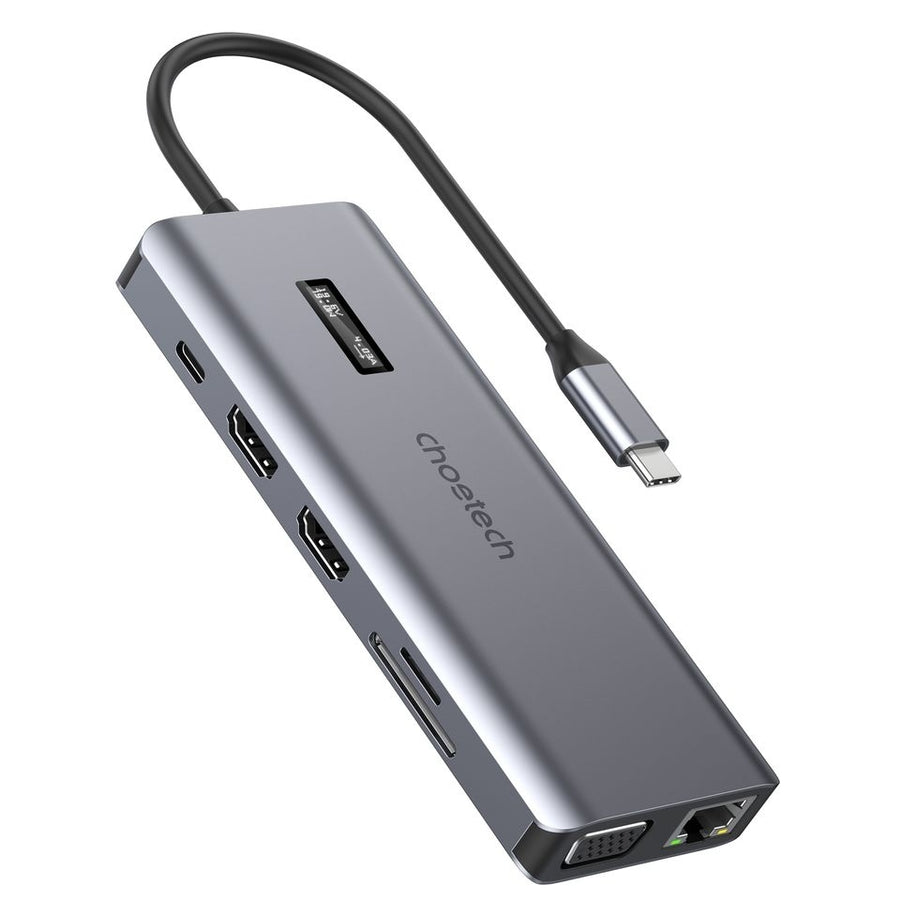 CHOETECH 12-in-1 USB-C Multiport Adapter with 4K HDMI, 100W PD Charging - SuperSaverAU - view 1