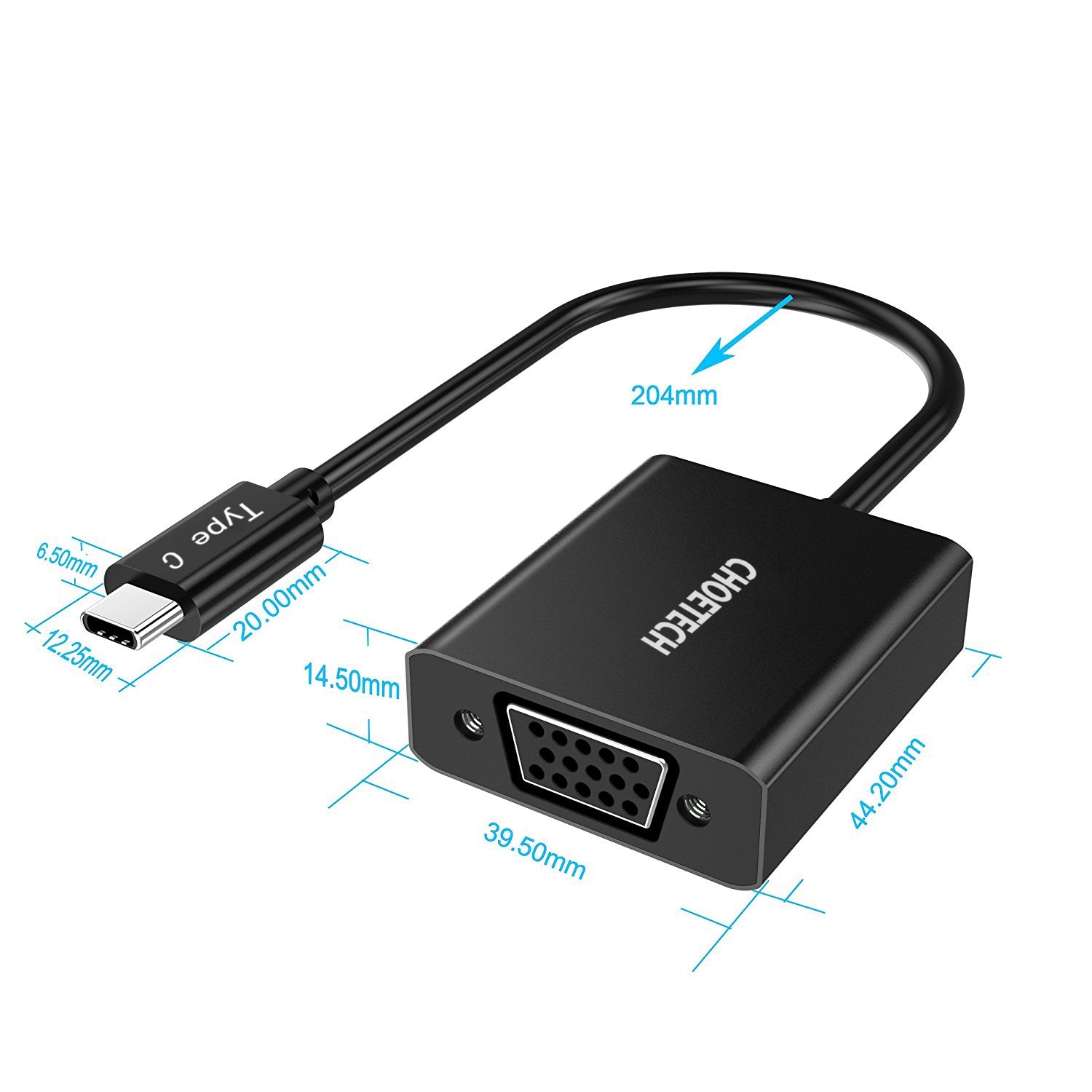 Choetech HUB-V01 USB C to VGA Adapter - SuperSaverAU - view 4