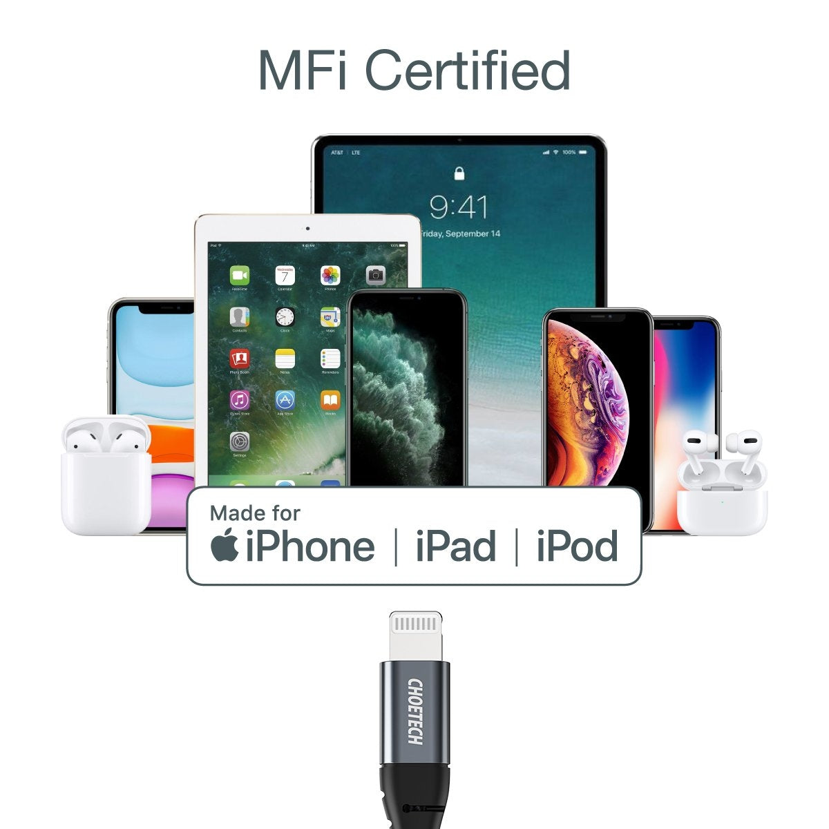 CHOETECH IP0039 USB-C To iPhone MFi Certified Cable 1.2M - SuperSaverAU - view 8