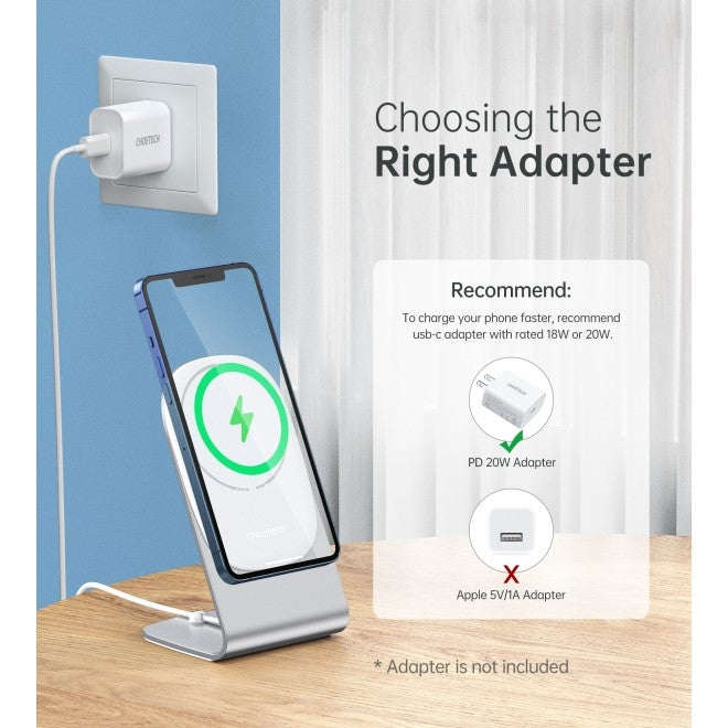 CHOETECH MA00117-SL MagLeap Magnetic Wireless Charger with Stand and AC Adapter - SuperSaverAU - view 2