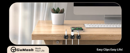 CHOETECH MCC001-BK 6 Pack Professional grade Magnetic Lock Cord Holder Clips Black