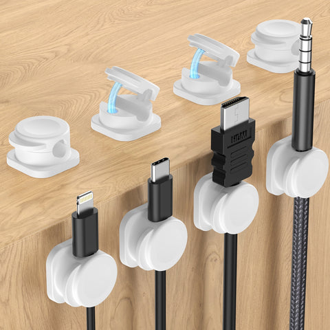 CHOETECH MCC001-WH 6 Pack Professional grade Magnetic Lock Cord Holder Clips White - SuperSaverAU - view 2