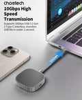 CHOETECH MSE001-GY Dual USB-C Port M.2 NVME 2230 Protocol SSD Enclosure with PD100W input Enclosure (Support 2TB Max) - SuperSaverAU - view 6