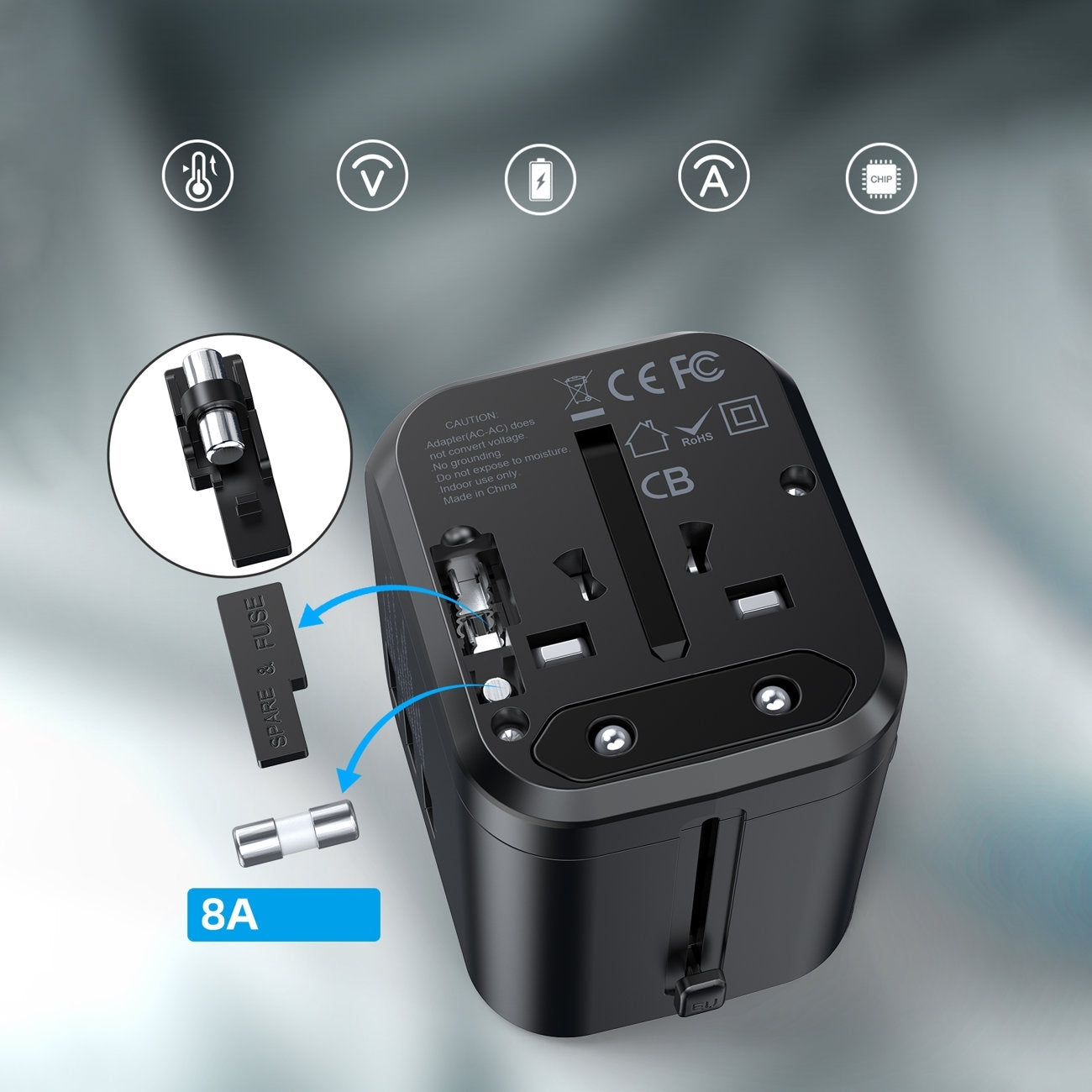CHOETECH 30W Fast Universal GaN Travel Charger with 4 Ports & Safety Protection - SuperSaverAU - view 7