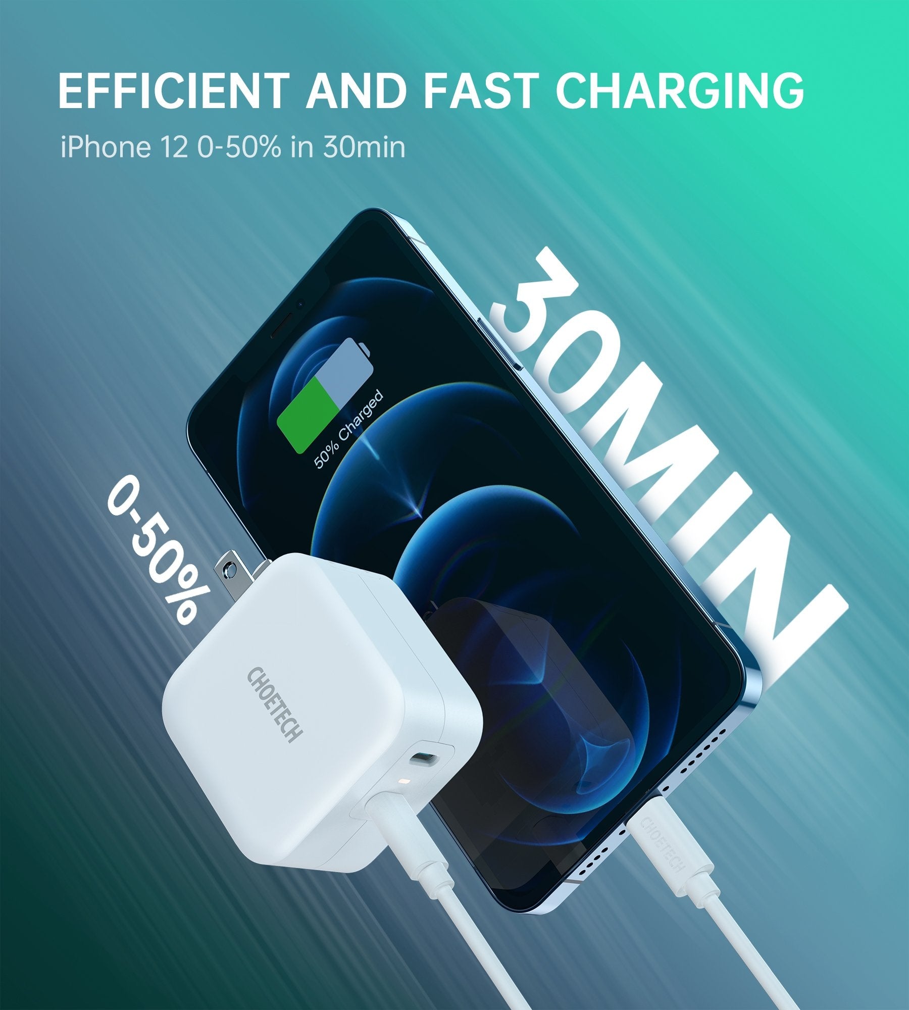 Choetech PD6009 40W Dual Fast USB C Charger 2-Port 20W PD 3.0 With Foldable Plug - SuperSaverAU - view 7