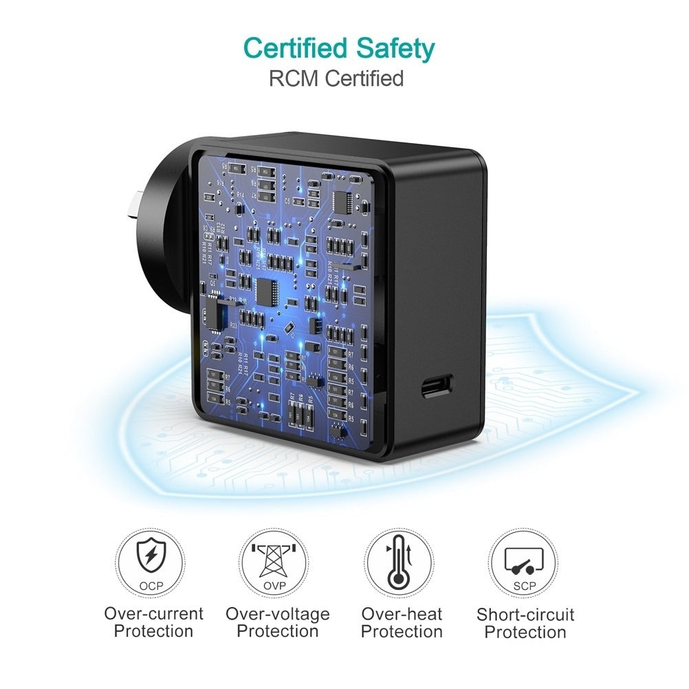 CHOETECH Q4004 60W PD 3.0 Type-C Fast Charging Foldable Adapter USB-C Charger - SuperSaverAU - view 5