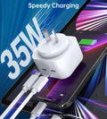 CHOETECH 35W Dual USB-C Charger with Power Delivery, Compact Travel Accessory - SuperSaverAU - view 4