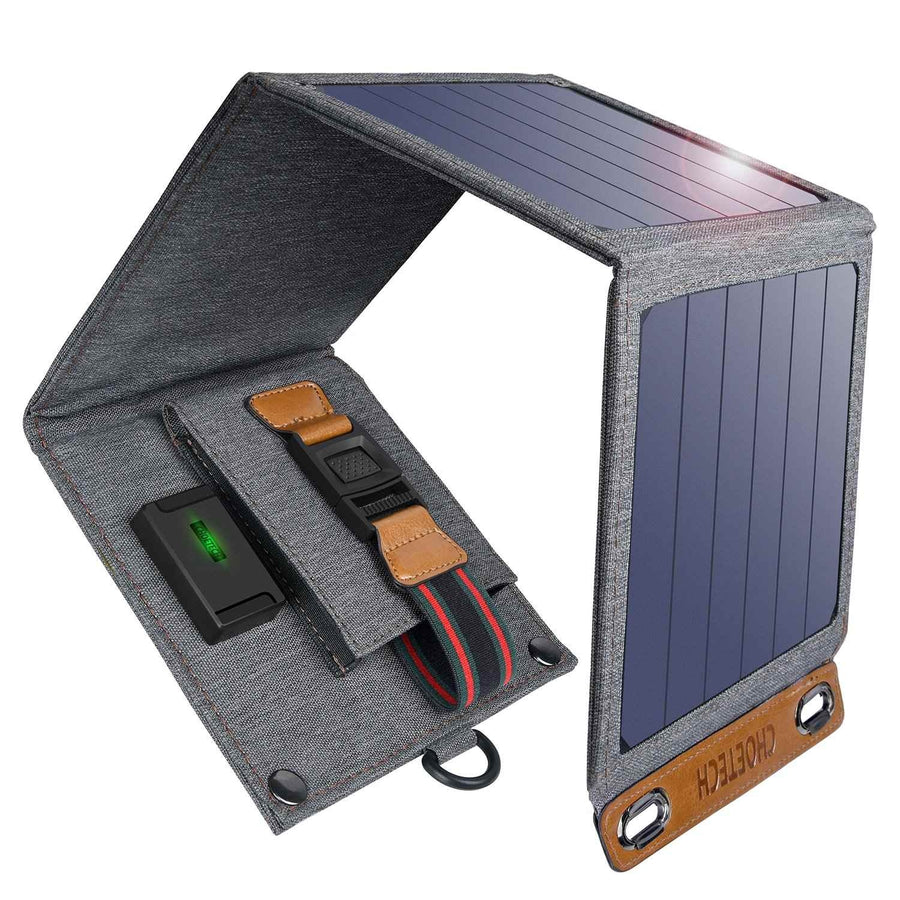 CHOETECH 14W USB Foldable Solar Charger, 5.8x6x2.1in, Waterproof, Smart Charging - SuperSaverAU - view 1