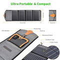 CHOETECH 22W Portable Waterproof Foldable Solar Panel Charger - Dual USB Ports, 9.4 × 6.2 × 1.2inch - SuperSaverAU - view 1