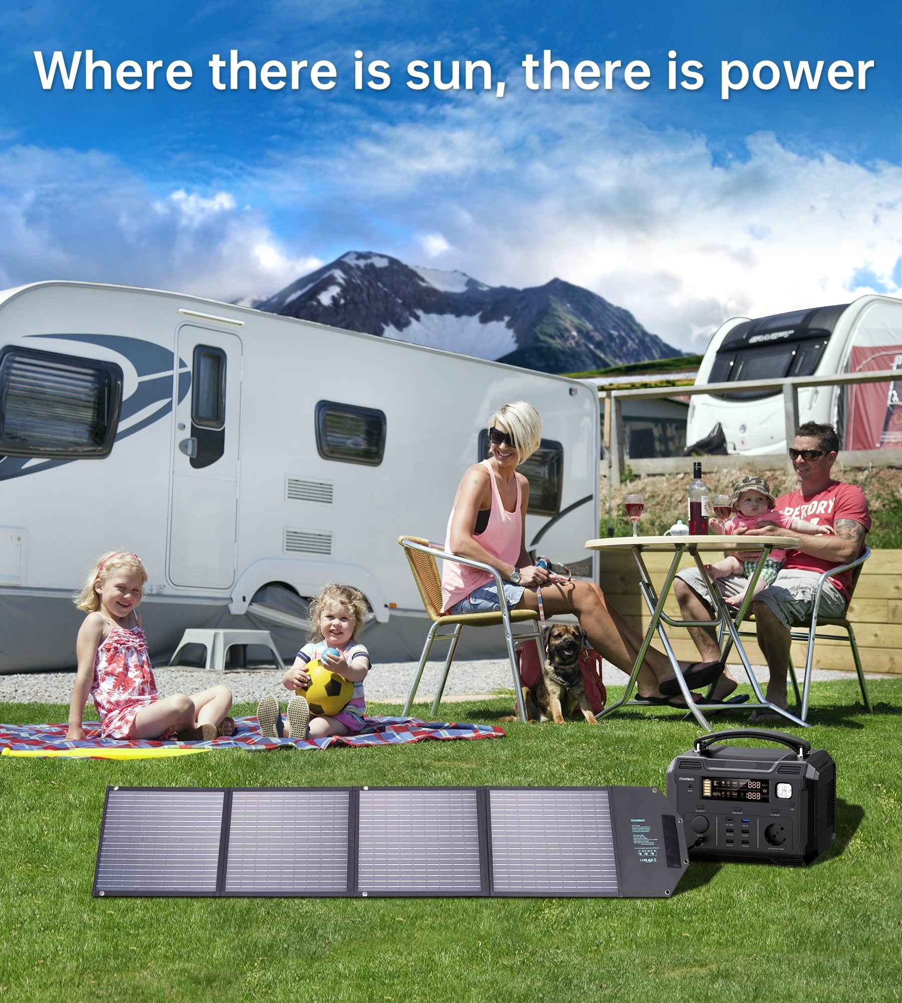 CHOETECH 100W Foldable Solar Charger with USB & DC Ports for Hiking & Camping - SuperSaverAU - view 3