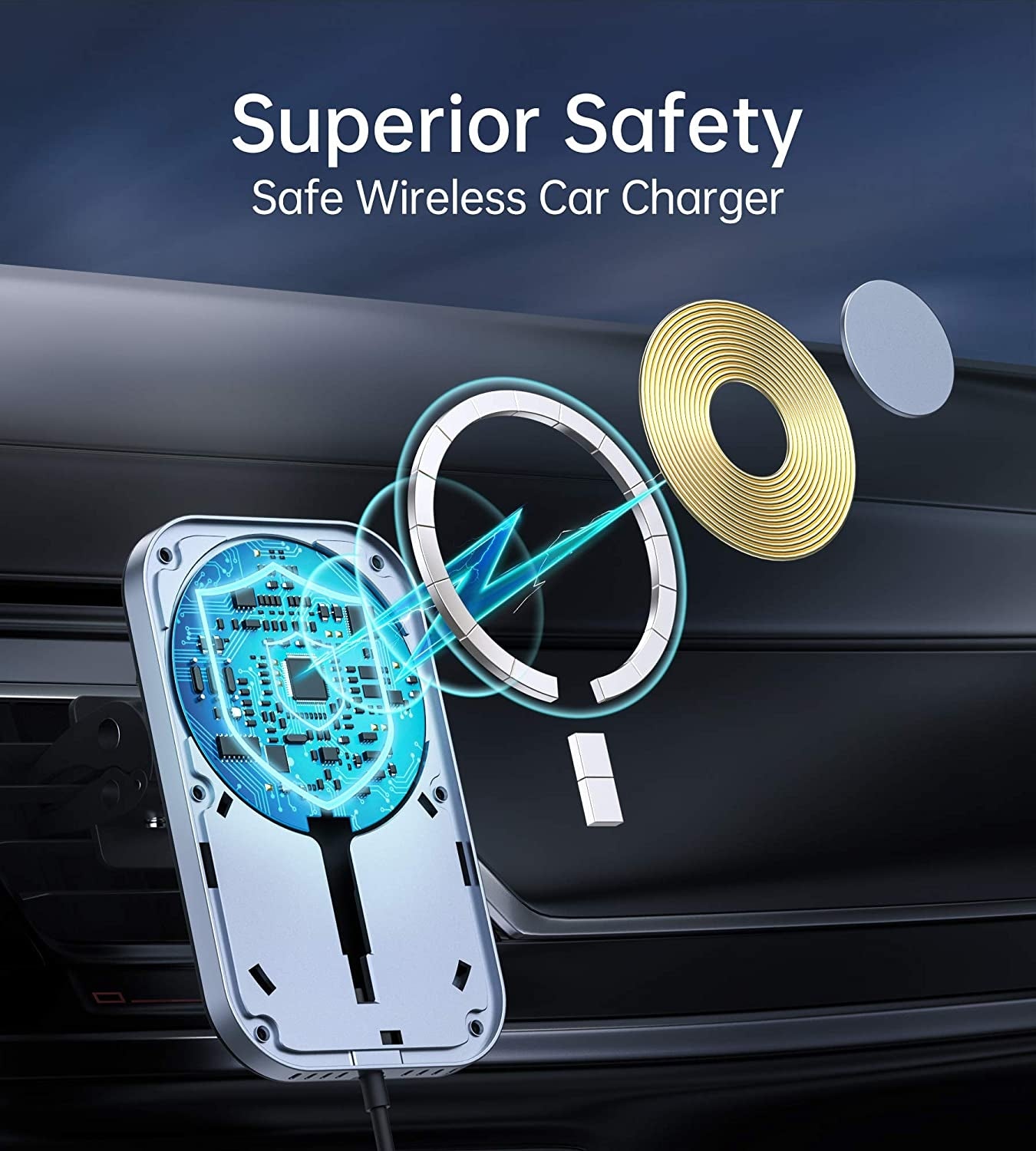 Choetech T200-F MagLeap Magnetic Wireless Car Charger for iPhone 12 - SuperSaverAU - view 5