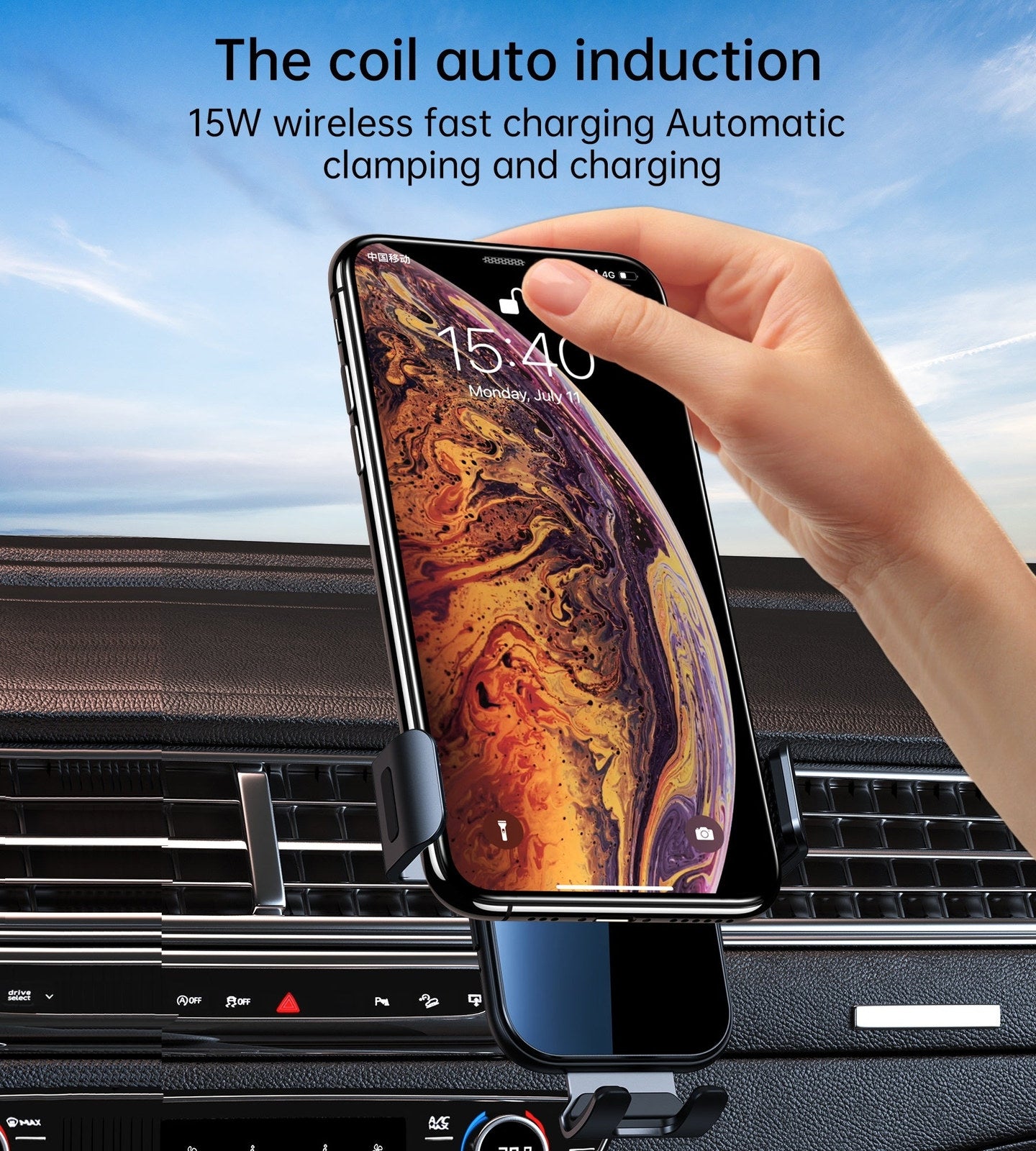 Choetech T202-F 15W Fast Wireless Charging Car Dock