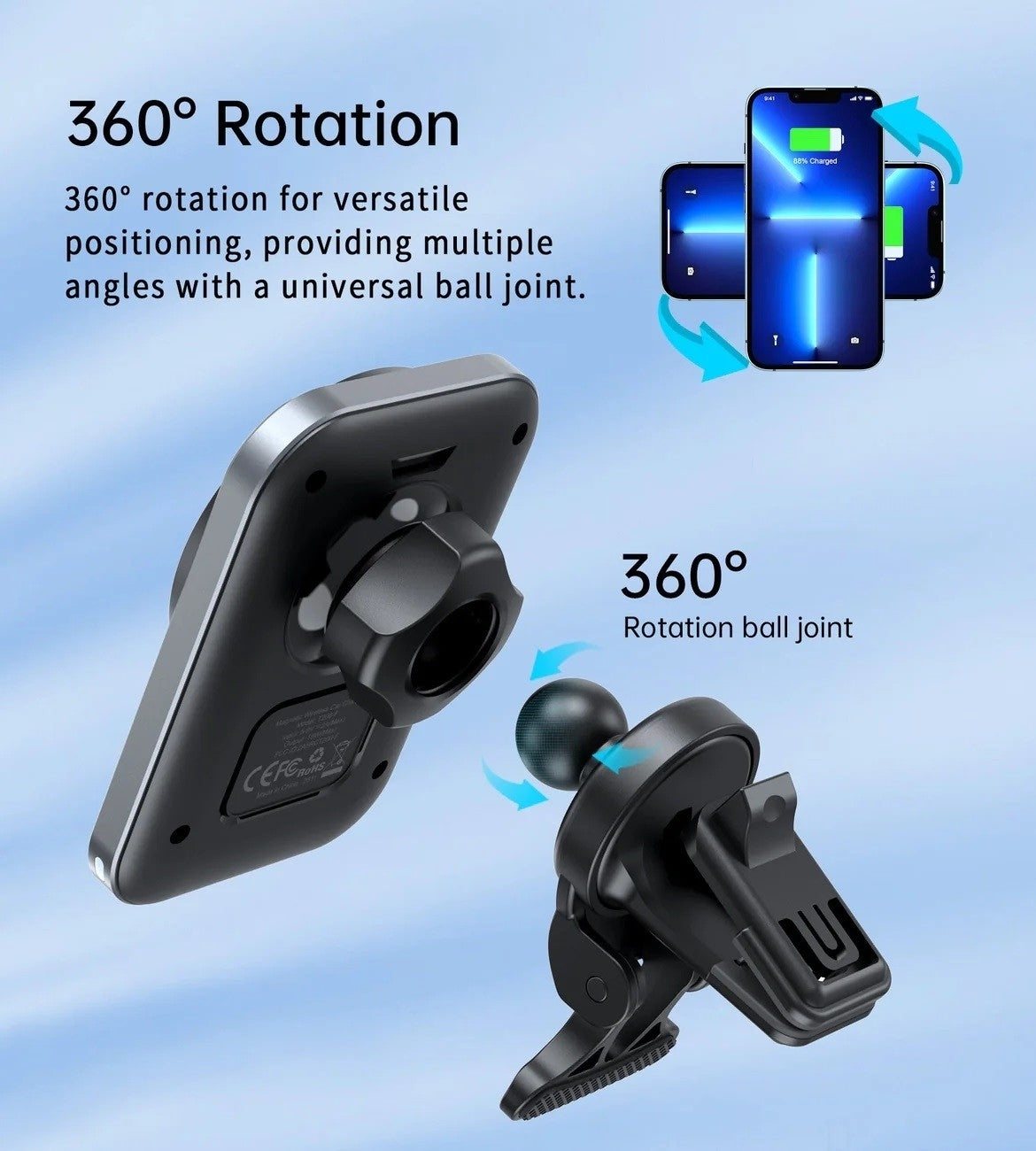 CHOETECH T206-F 15W Magnetic Car Charger Holder - SuperSaverAU - view 6