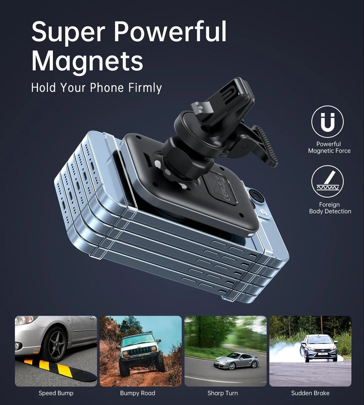 CHOETECH T206-F 15W Magnetic Car Charger Holder - SuperSaverAU - view 8