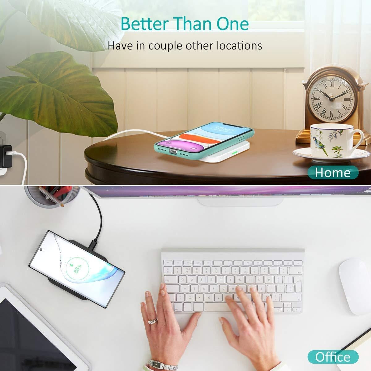 CHOETECH T511BW Fast Wireless Charging Pad Black And White 2 Pack - SuperSaverAU - view 4