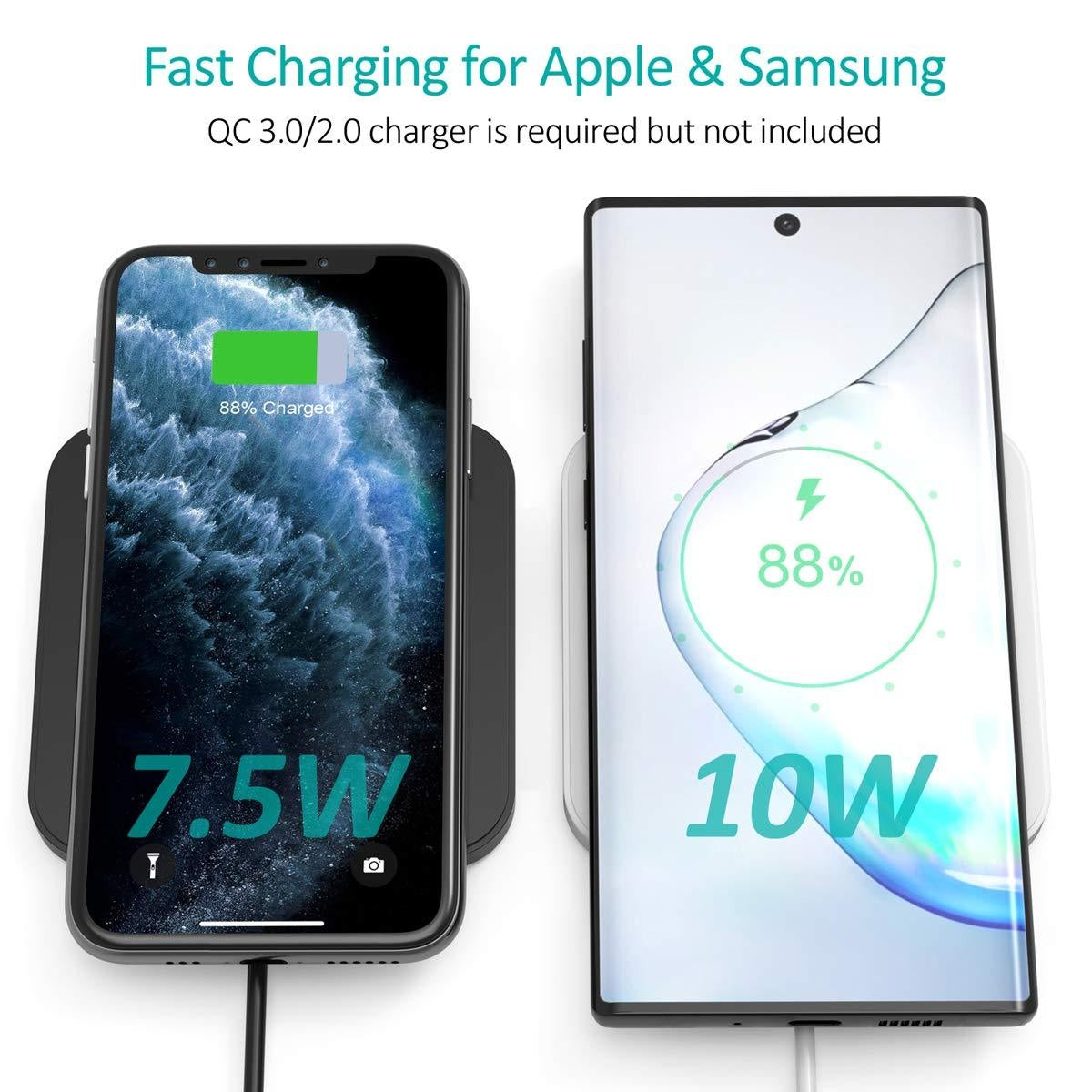 CHOETECH T511BW Fast Wireless Charging Pad Black And White 2 Pack - SuperSaverAU - view 7