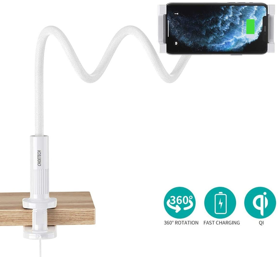 CHOETECH Wireless Charger Phone Holder 2 in 1, 10W & 7.5W Fast Charging, Adjustable Arm - SuperSaverAU - view 1