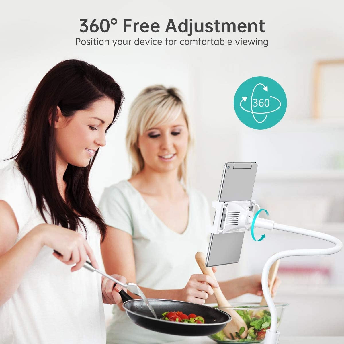 CHOETECH Wireless Charger Phone Holder 2 in 1, 10W & 7.5W Fast Charging, Adjustable Arm