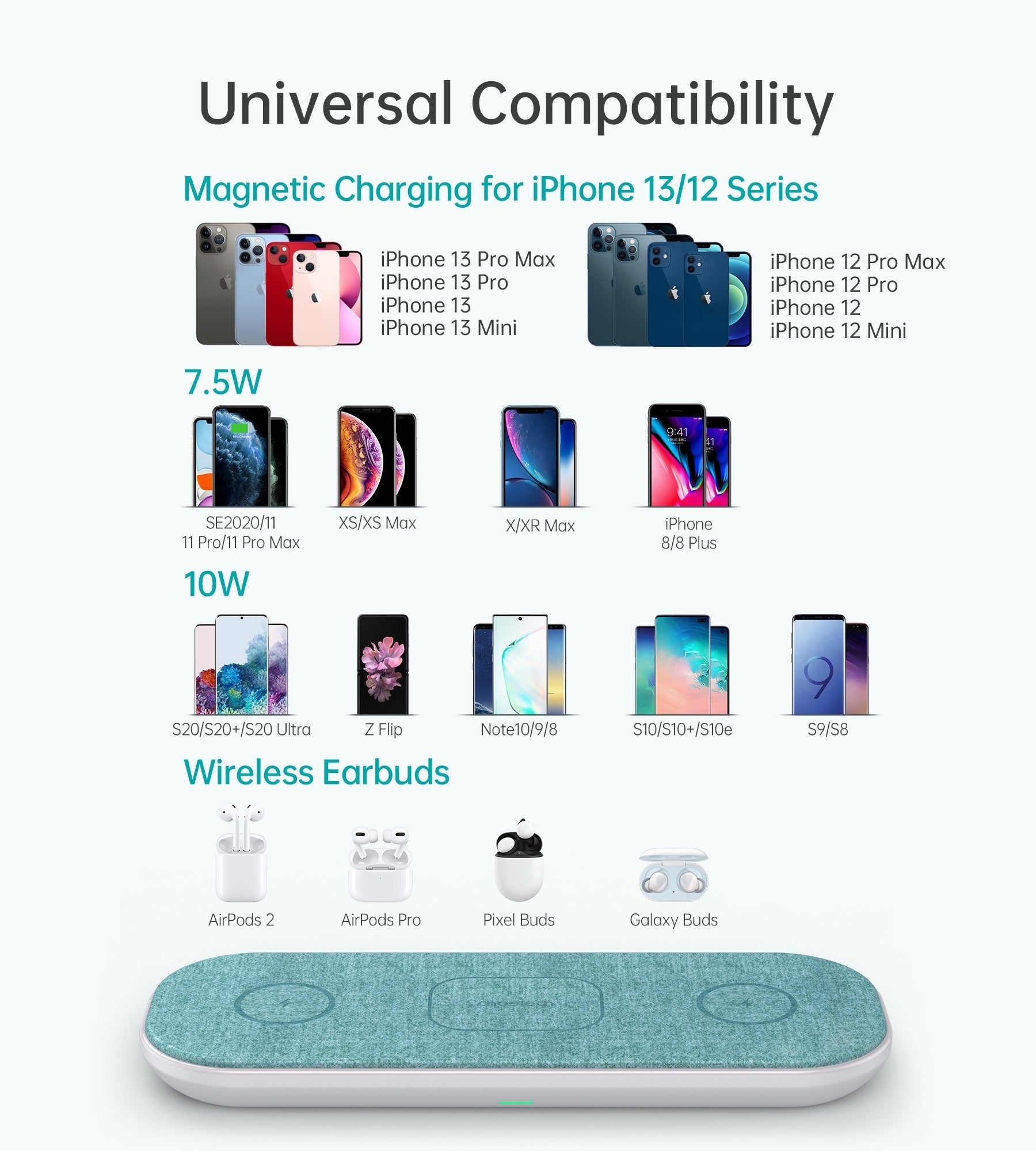 CHOETECH T569-S Magleap 3-in-1 Magnetic Wireless Charging pad with AC Adapter - SuperSaverAU - view 4