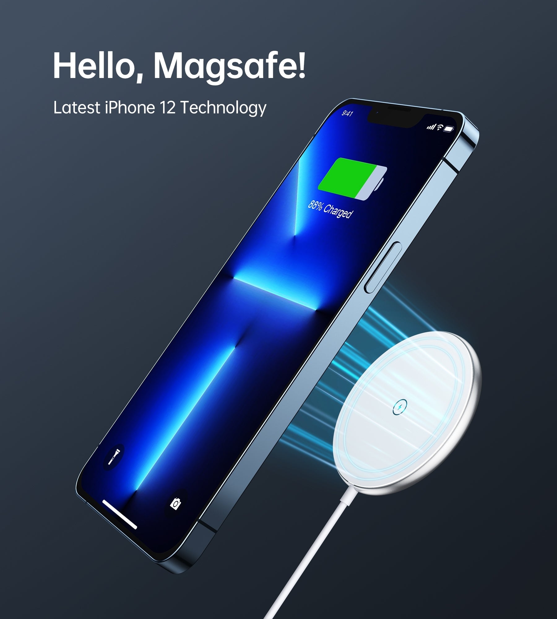 CHOETECH 15W Magsafe Wireless Fast Charger with 3.3ft Cable - Thin & Safe Charging - SuperSaverAU - view 5