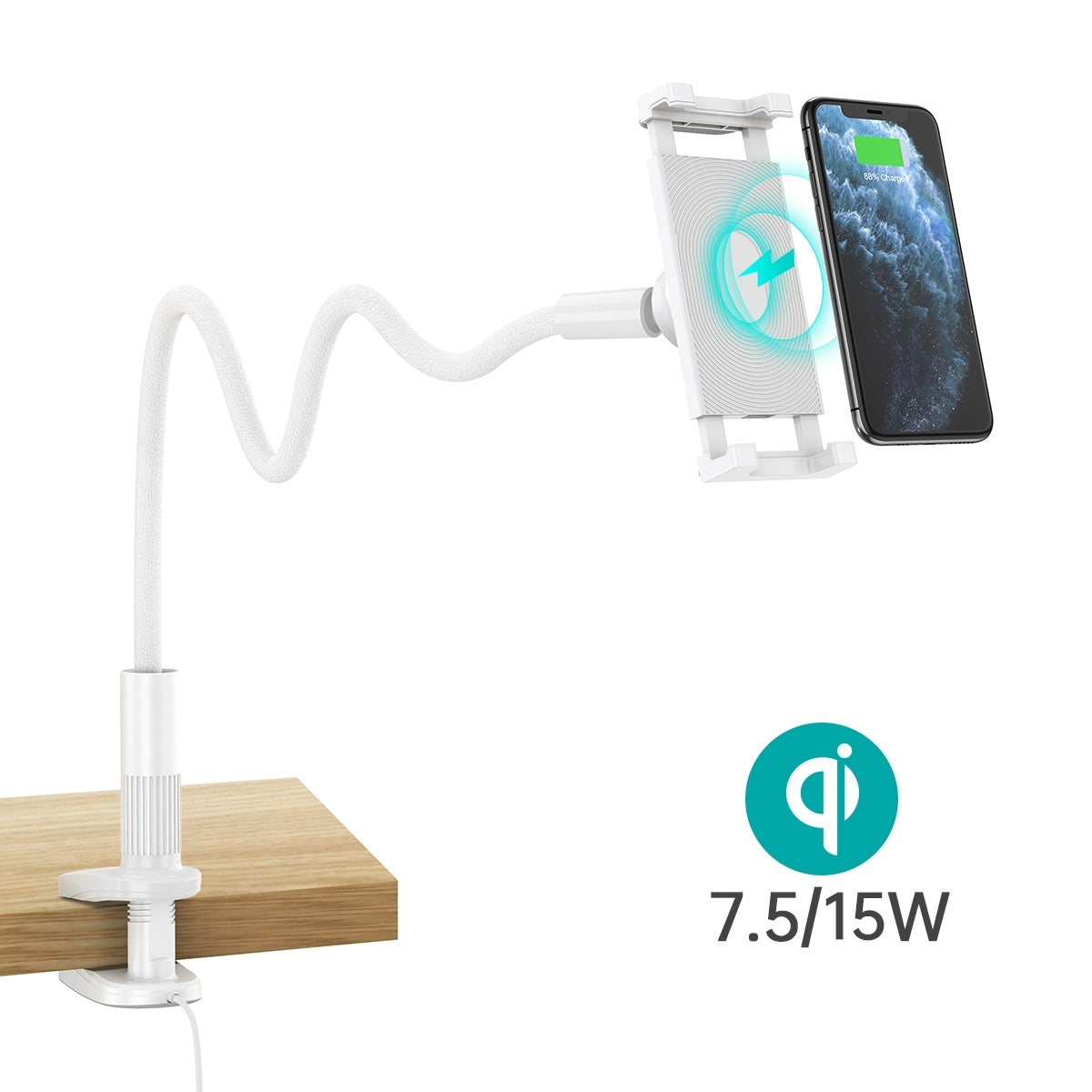 CHOETECH T584-F 2-in-1 15W Phone Mount with Fast Wireless Charger (for 4-7 inch) - SuperSaverAU - view 2