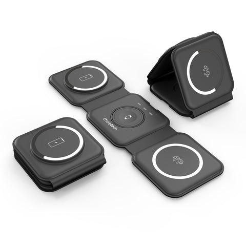 CHOETECH T588-F-BK 3-in-1 Foldable Fast Wireless Charger for Phone/Watch/Earphone - SuperSaverAU - view 1