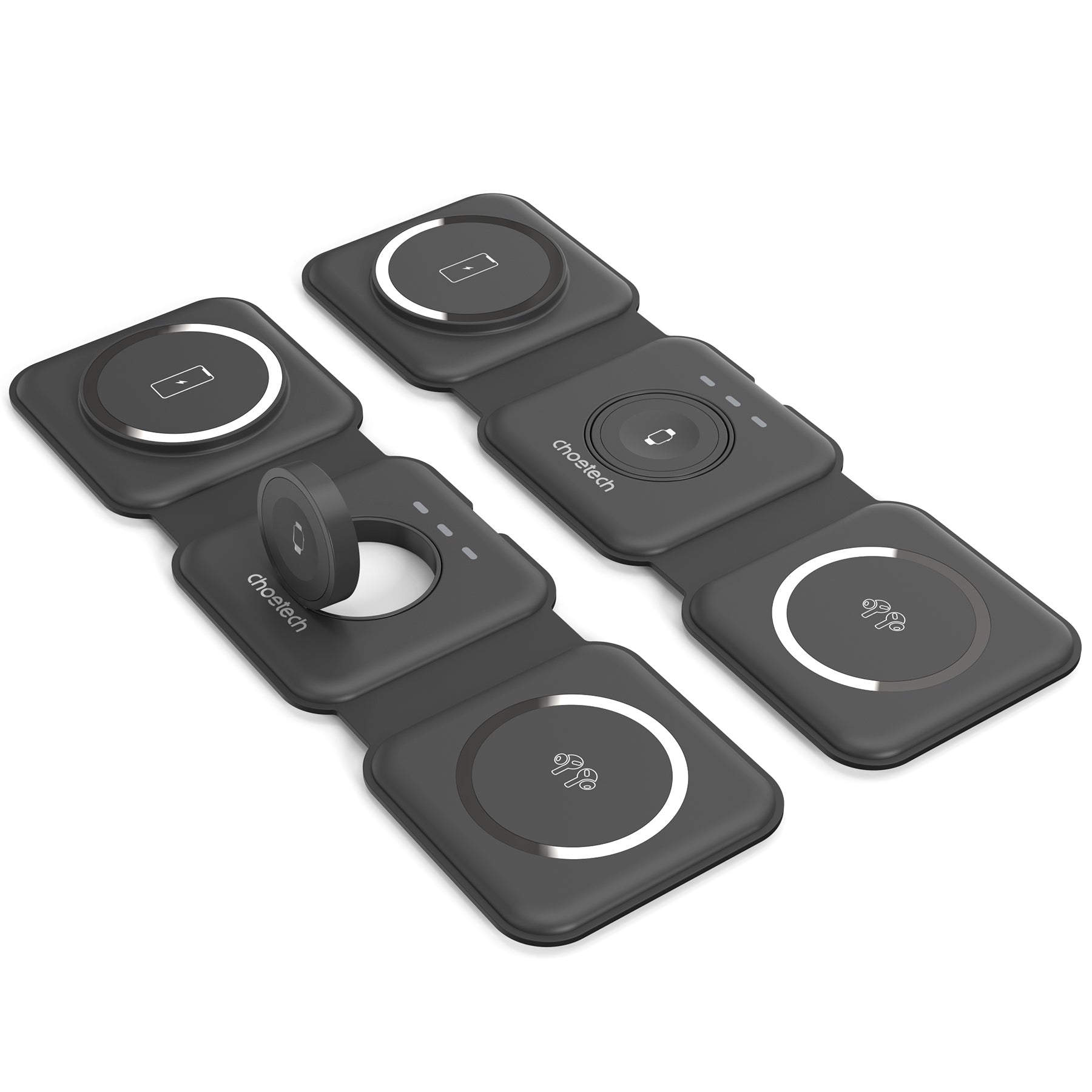 CHOETECH T588-F-BK 3-in-1 Foldable Fast Wireless Charger for Phone/Watch/Earphone - SuperSaverAU - view 3