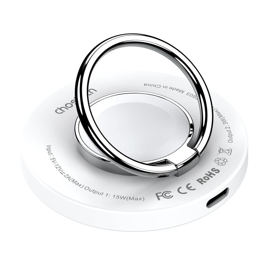 CHOETECH T603-F Ring Holder and Magnetic 15W Wireless Charger for Phone/airPod/iWatch - SuperSaverAU - view 1