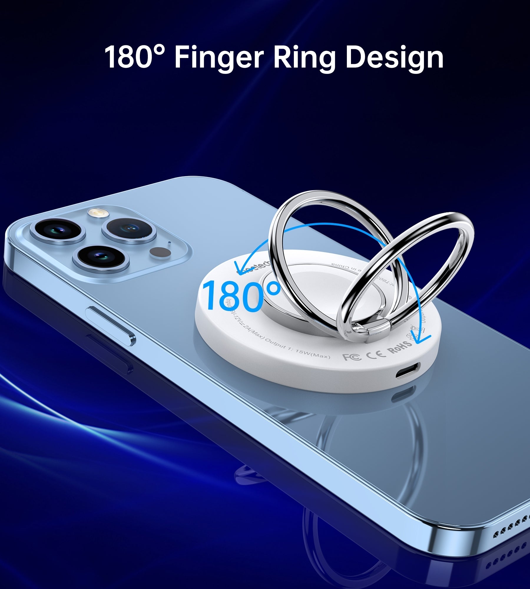 CHOETECH T603-F Ring Holder and Magnetic 15W Wireless Charger for Phone/airPod/iWatch - SuperSaverAU - view 8