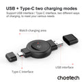 CHOETECH T606-F USB-A +USB-C Magnetic Charger for Samsung & Apple Watch - SuperSaverAU - view 4