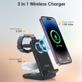 CHOETECH T608-F-BK 15W 4-in-1 Wireless Charger Stand for iWatch and Samsung Watch (Black) - SuperSaverAU - view 3