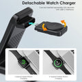 CHOETECH T608-F-BK 15W 4-in-1 Wireless Charger Stand for iWatch and Samsung Watch (Black) - SuperSaverAU - view 6