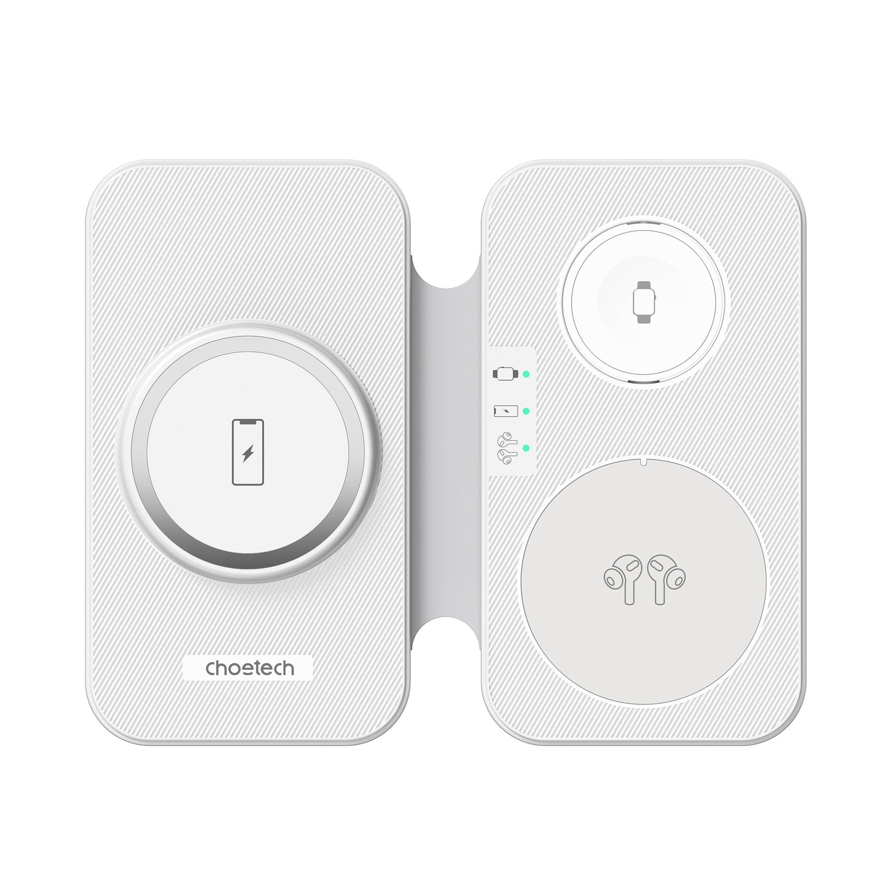 CHOETECH T616-F-WH 3in1 Magnetic Foldable Wireless Charger White - SuperSaverAU - view 1